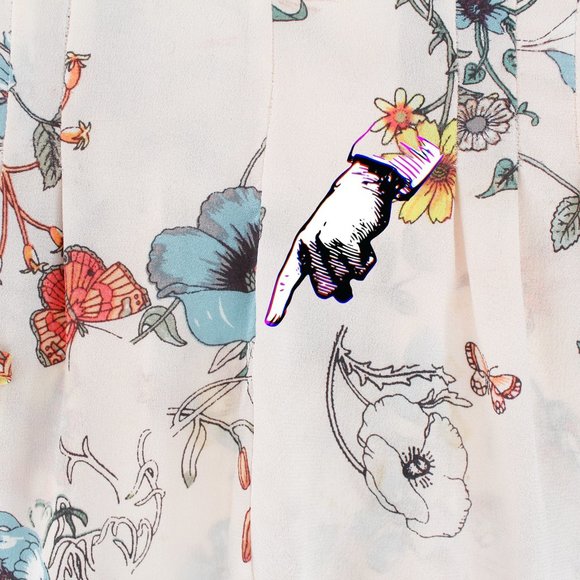 Rebecca Taylor 100%Silk Long Tie Sleeve Meadow Floral Top Pink Combo V-neck 2 - Picture 15 of 15